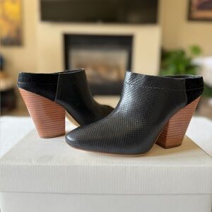 Anthropologie Miss Albright Black Perforated Leather Women's Booties Shooties